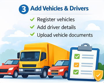 Járművek és sofőrök hozzáadása az ExusTrans-ban teherbírással, raktérméretekkel és ADR státusszal